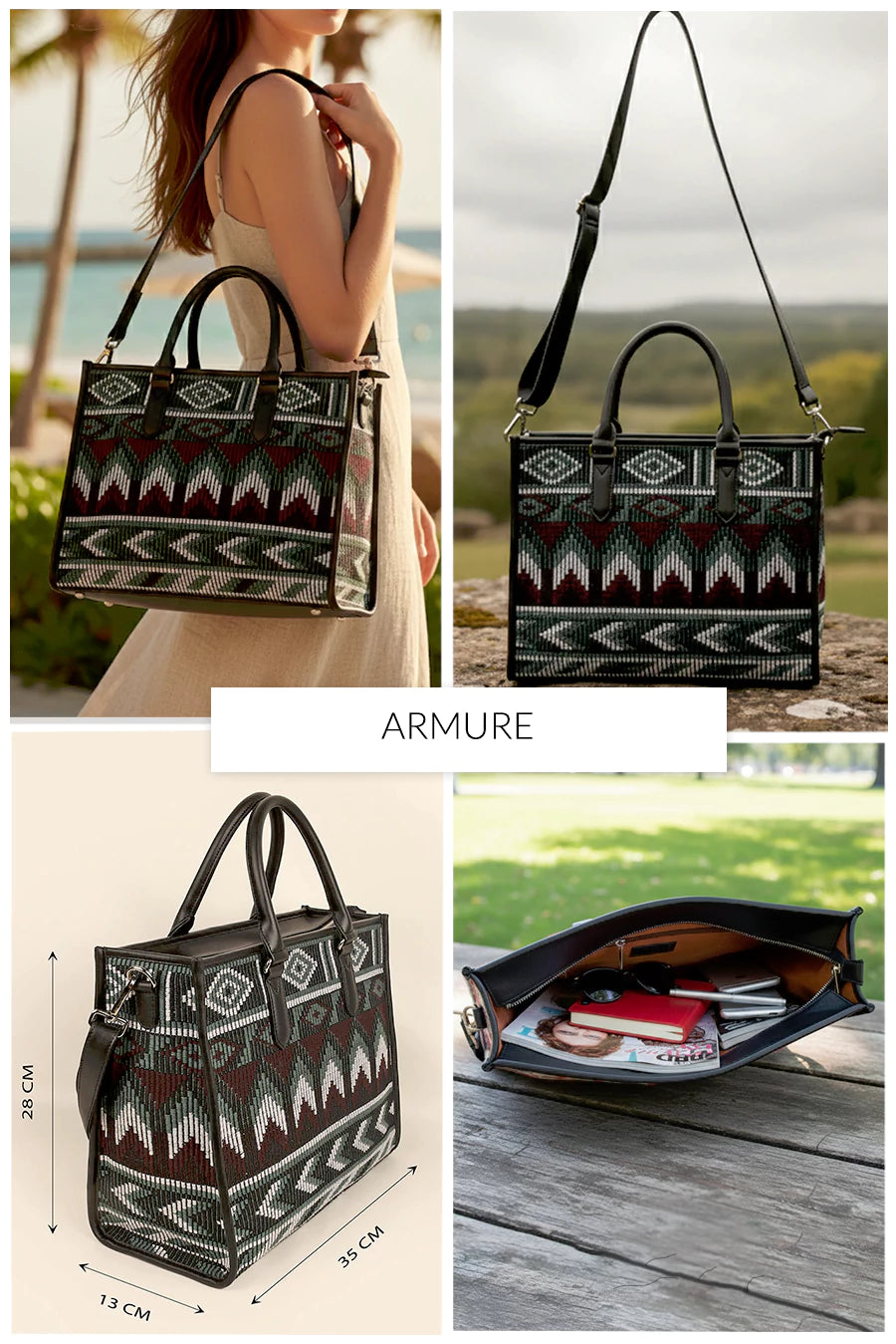 Charlotte Handloom Box Tote Bag THE HOUSE OF GANGES