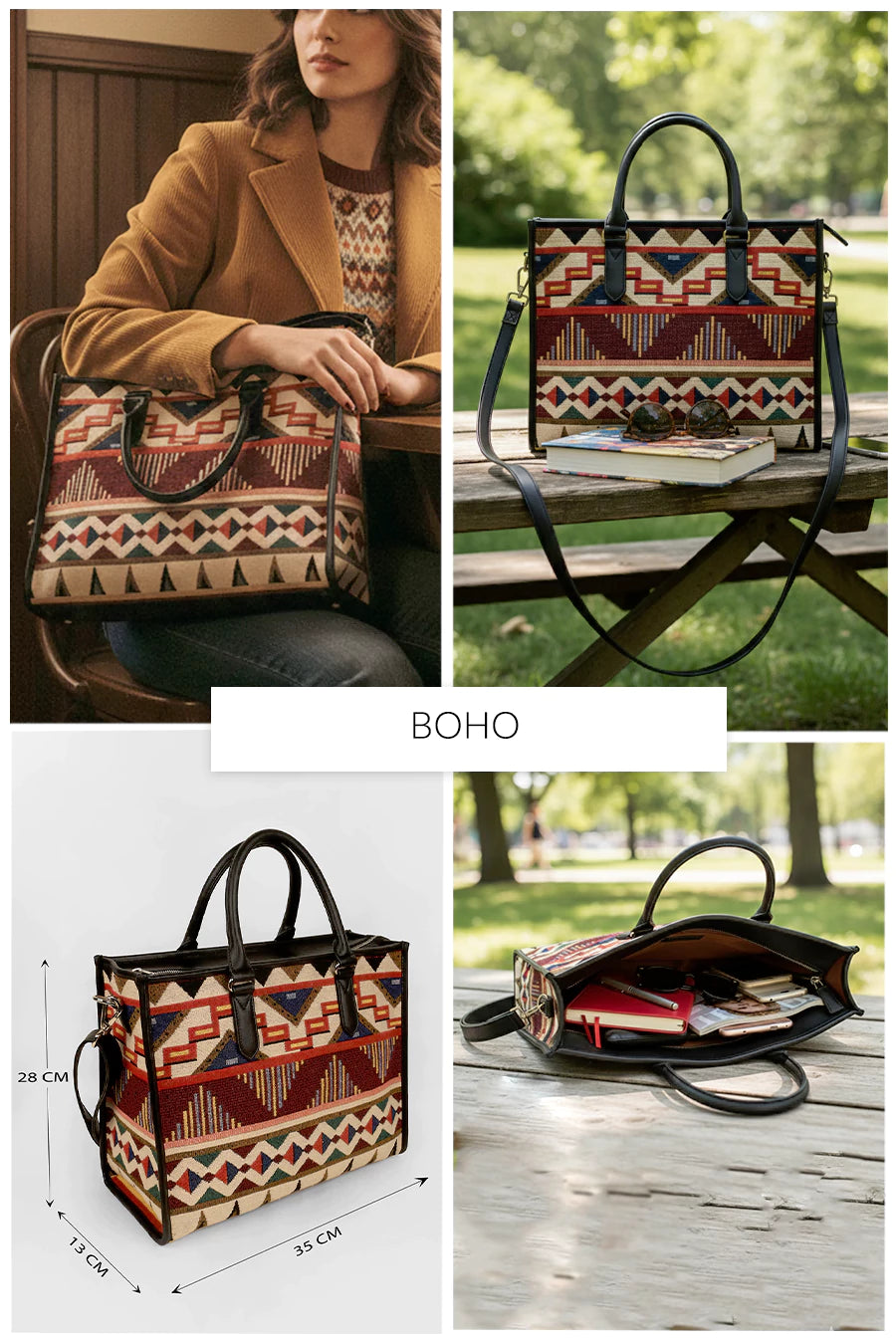 Charlotte Handloom Box Tote Bag THE HOUSE OF GANGES