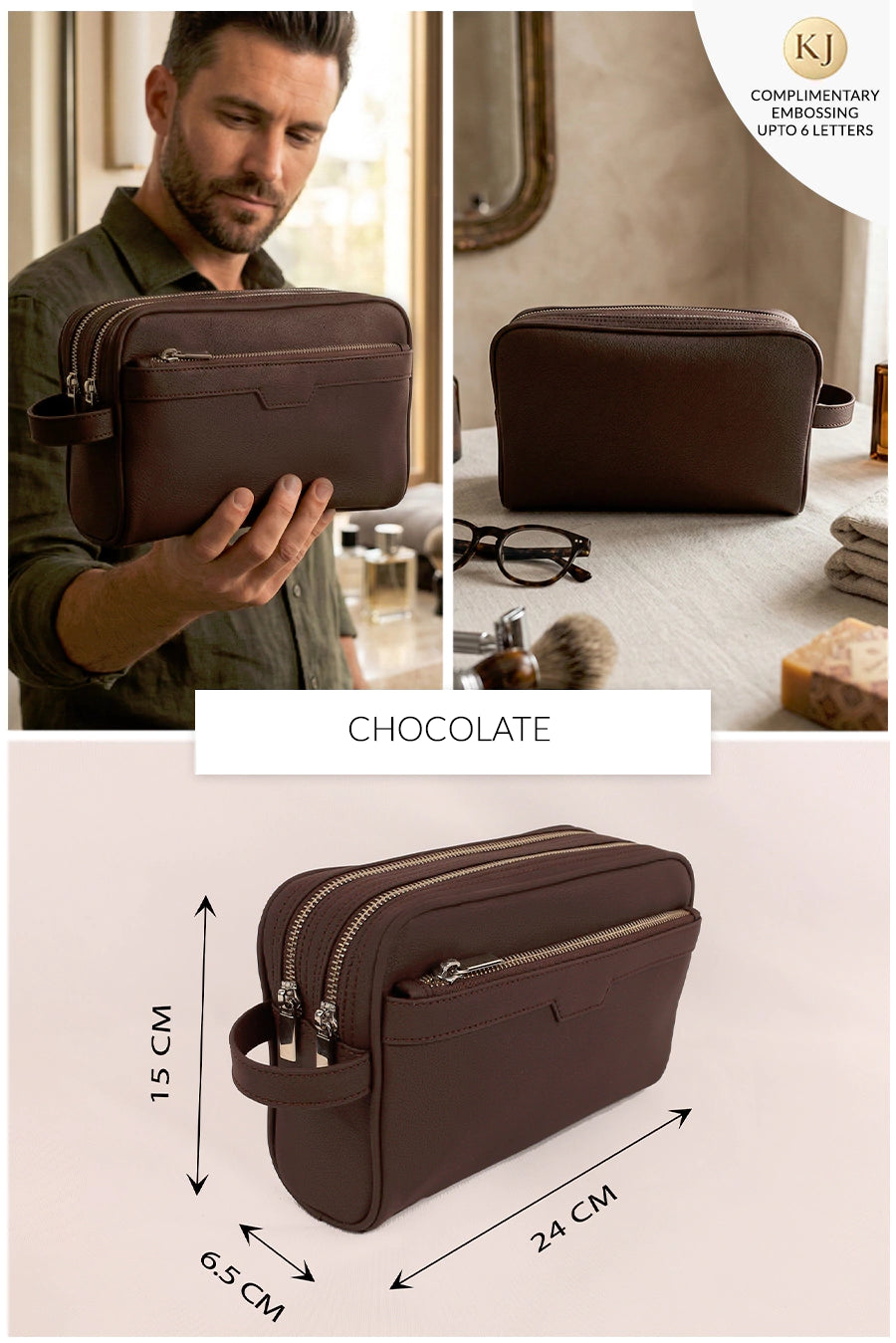 The Vegan Leather Travel Toiletry Pouch