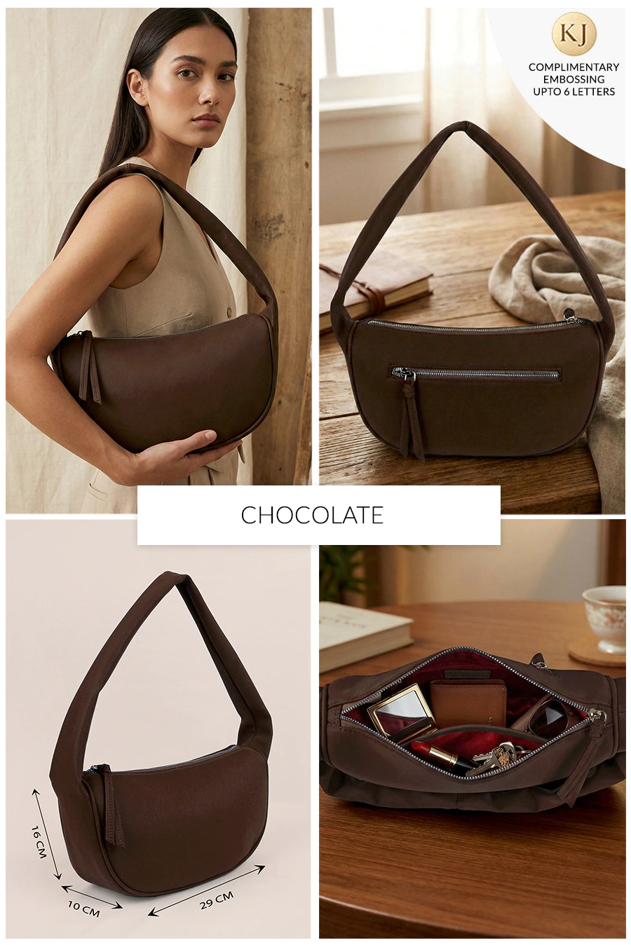 Cushy Vegan Leather Shoulder Bag