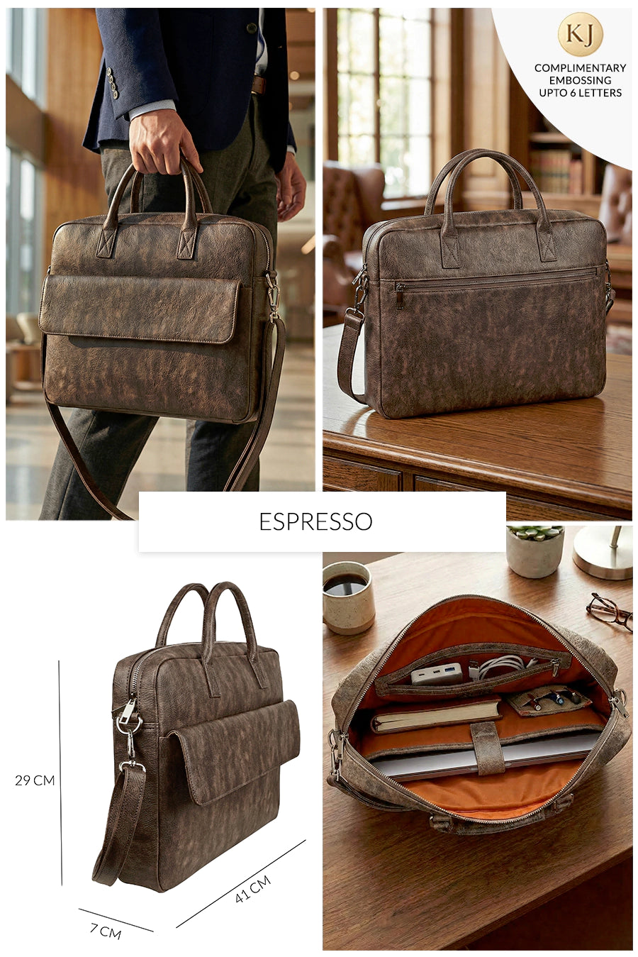 Camdale 15inch Vegan Leather Laptop Bag