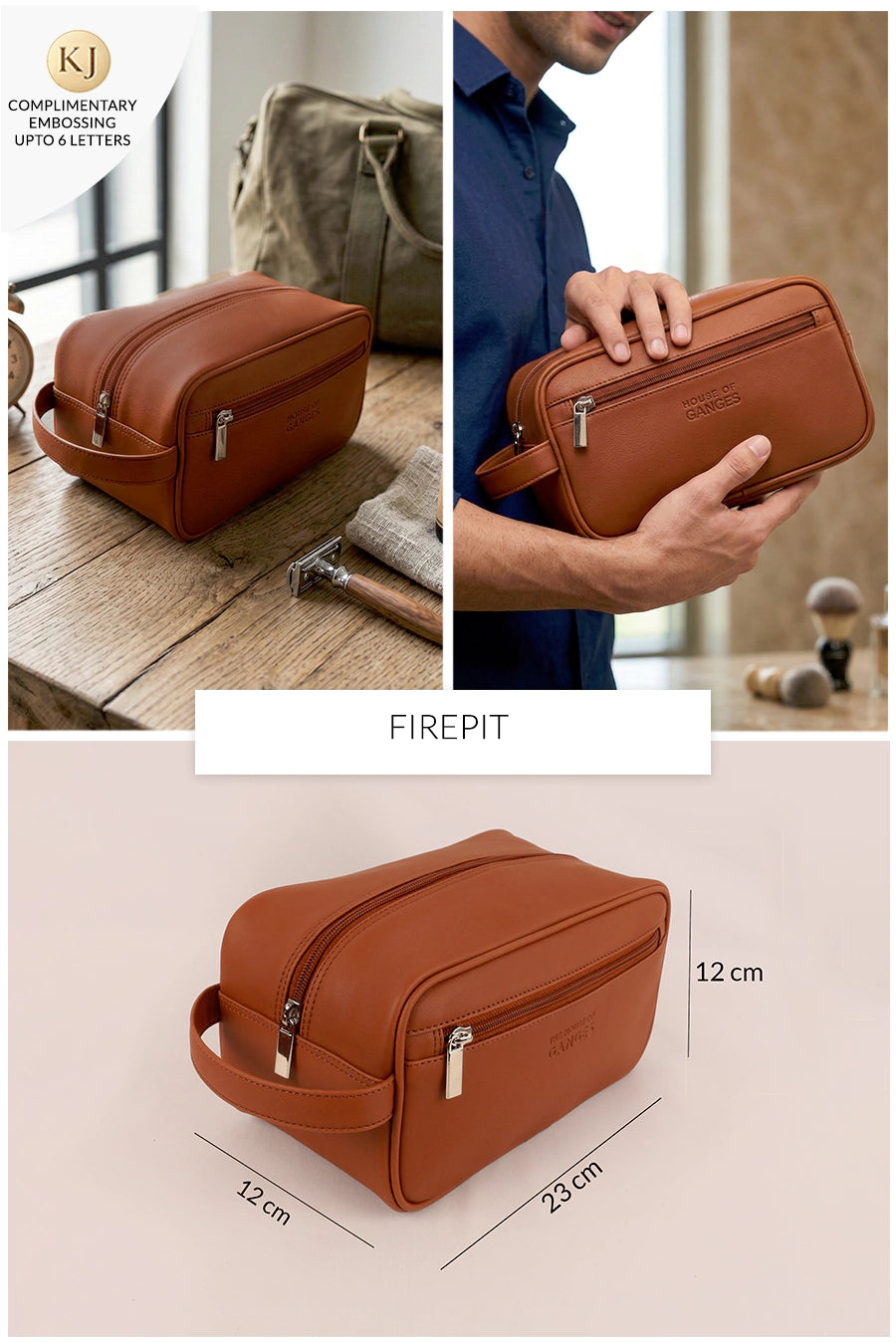Hurst Vegan Leather Toiletry Bag THE HOUSE OF GANGES