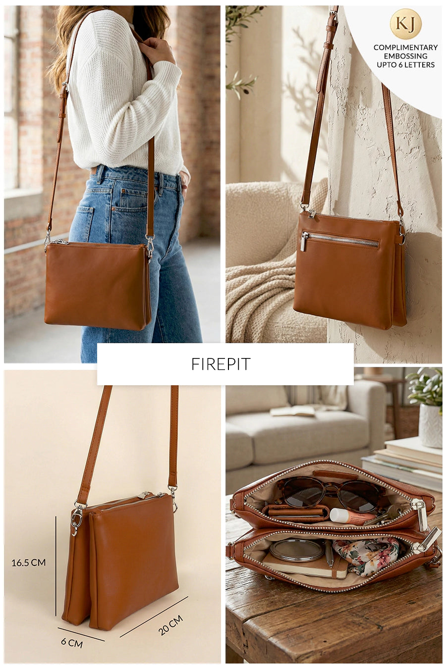 Dual Sling Vegan Leather Crossbody