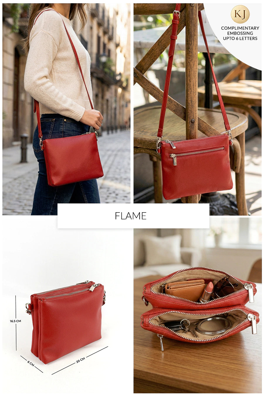 Dual Sling Vegan Leather Crossbody