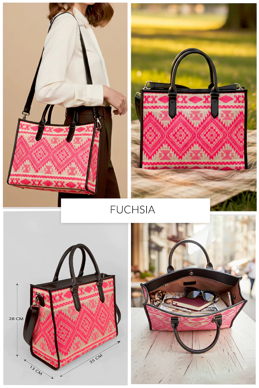 Charlotte Handloom Box Tote Bag THE HOUSE OF GANGES