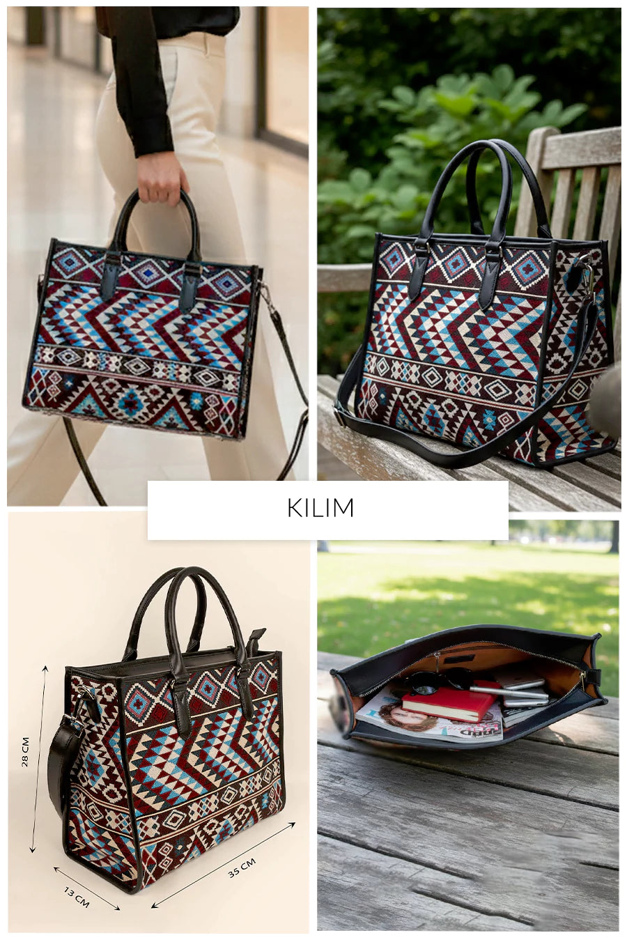 Charlotte Handloom Box Tote Bag THE HOUSE OF GANGES