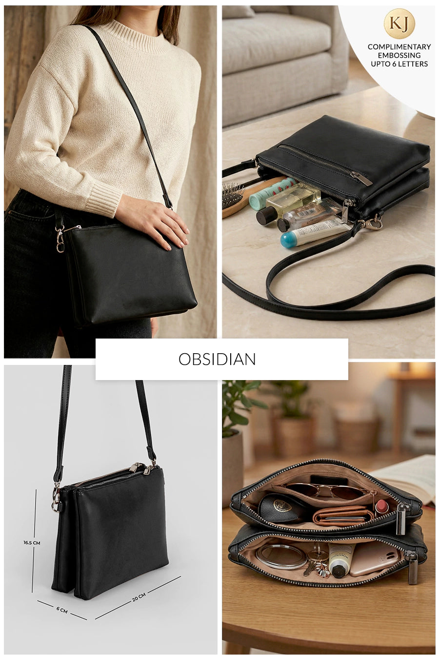 Dual Sling Vegan Leather Crossbody