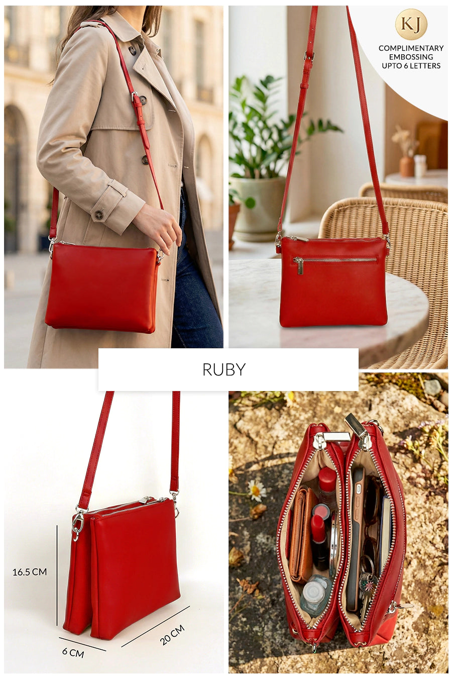 Dual Sling Vegan Leather Crossbody