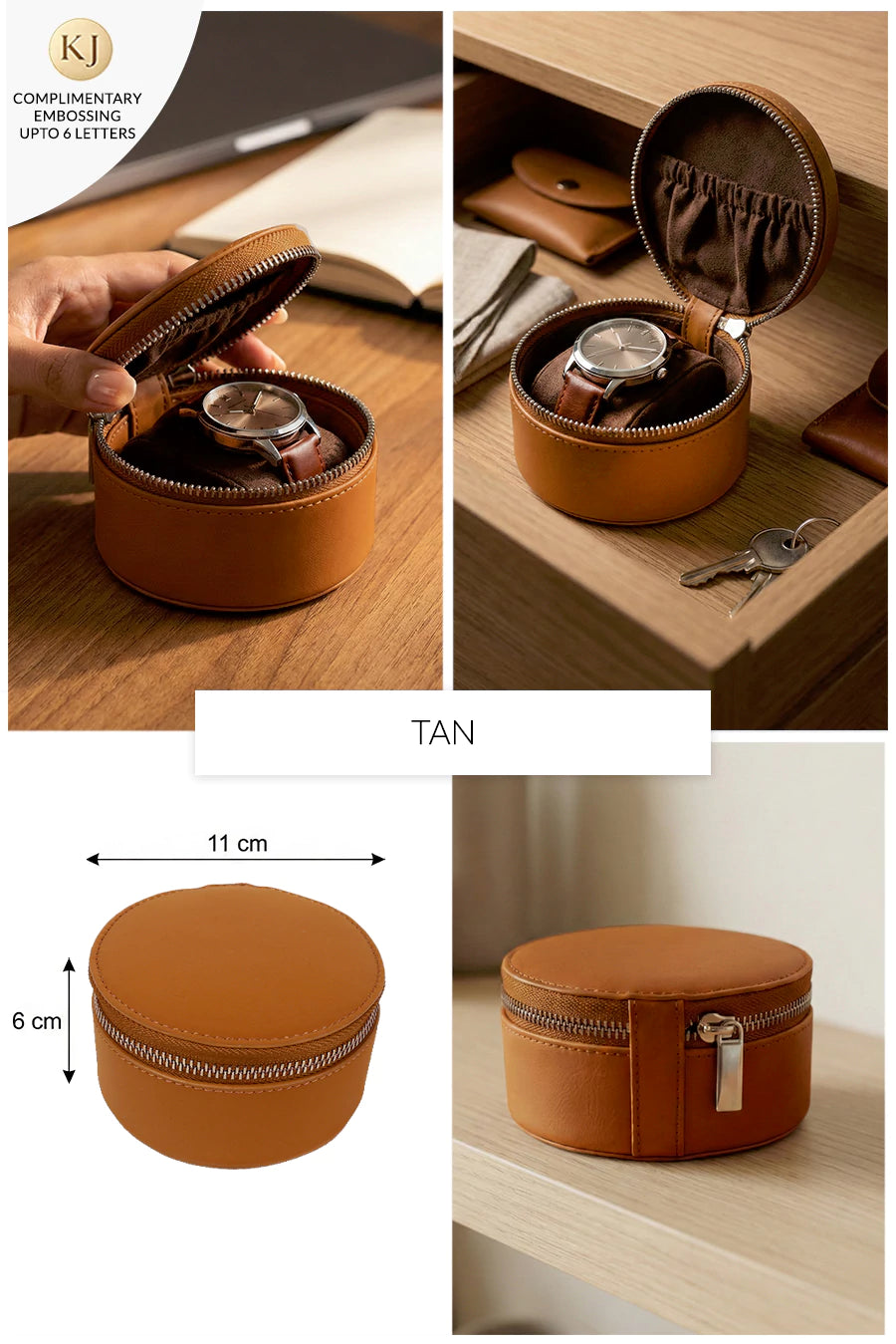 Rogate Large Vegan Leather Watch Case 🏆 #1 Bestseller | Loved by 1000+ Customers THE HOUSE OF GANGES