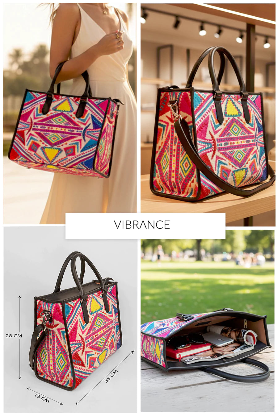 Charlotte Handloom Box Tote Bag THE HOUSE OF GANGES