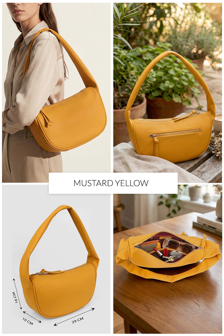 Cushy Vegan Leather Shoulder Bag THE HOUSE OF GANGES