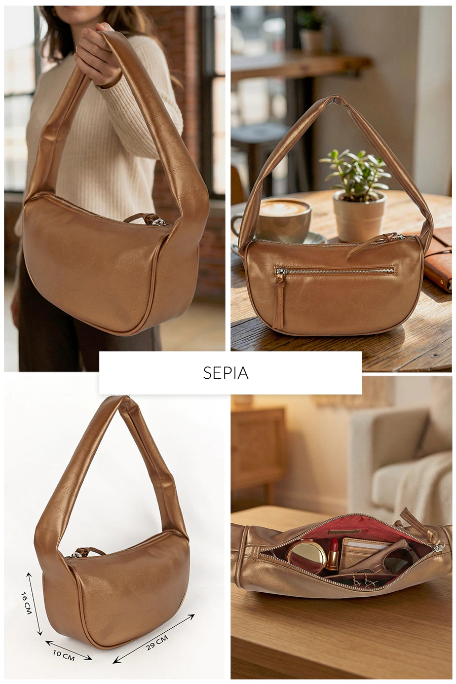 Cushy Vegan Leather Shoulder Bag THE HOUSE OF GANGES