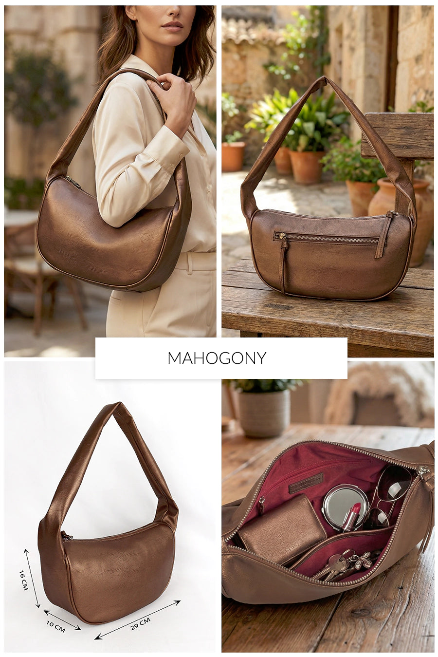 Cushy Vegan Leather Shoulder Bag THE HOUSE OF GANGES