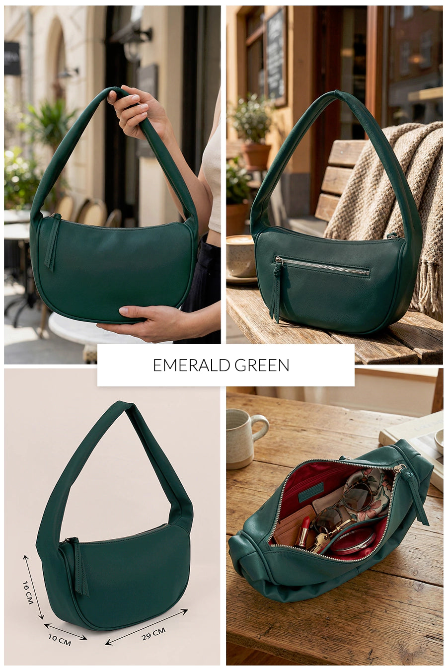 Cushy Vegan Leather Shoulder Bag THE HOUSE OF GANGES