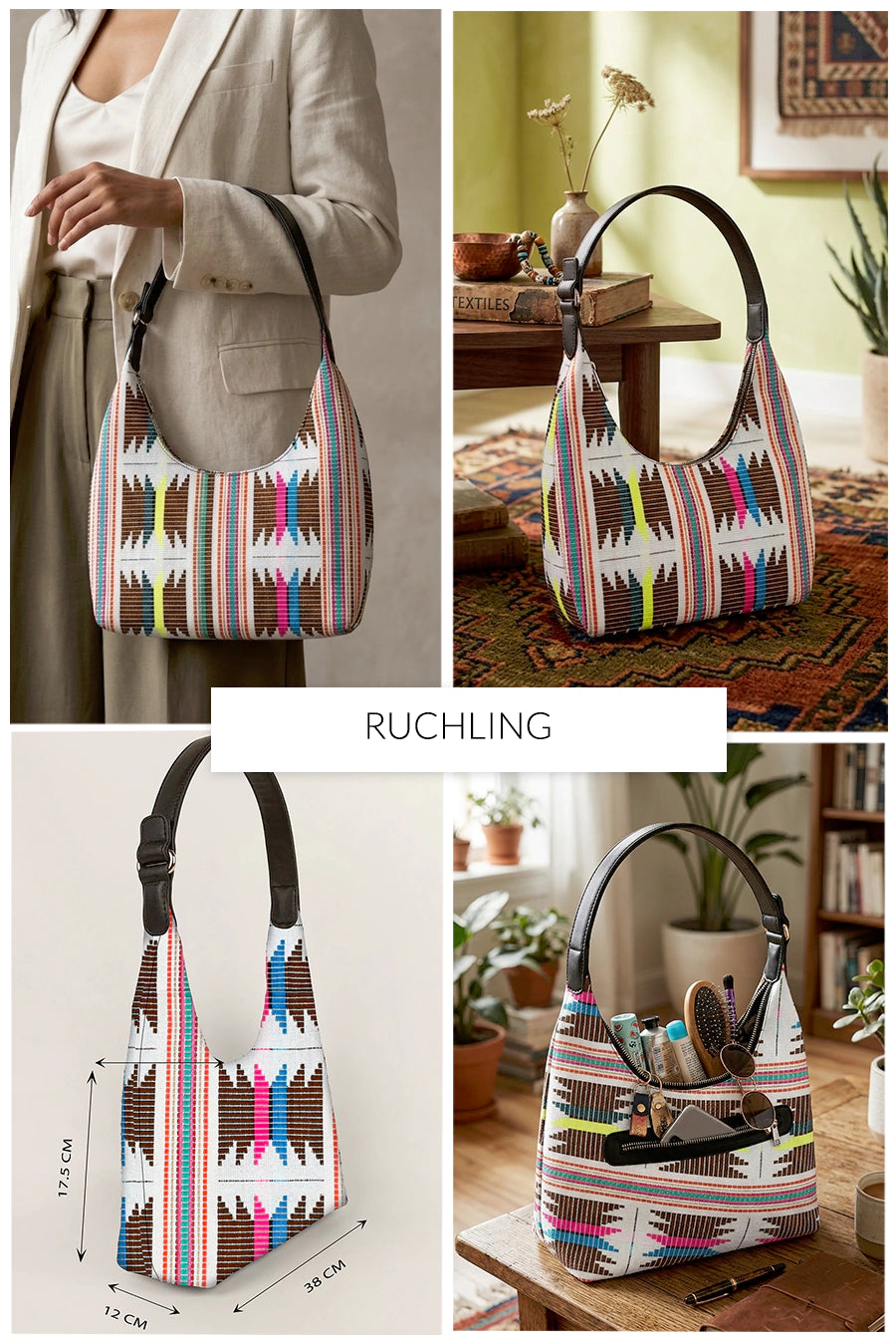 Katie Medium Handloom Shoulder Bag