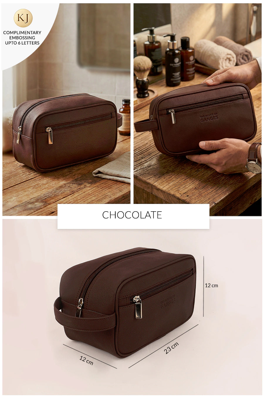 Hurst Vegan Leather Toiletry Bag THE HOUSE OF GANGES