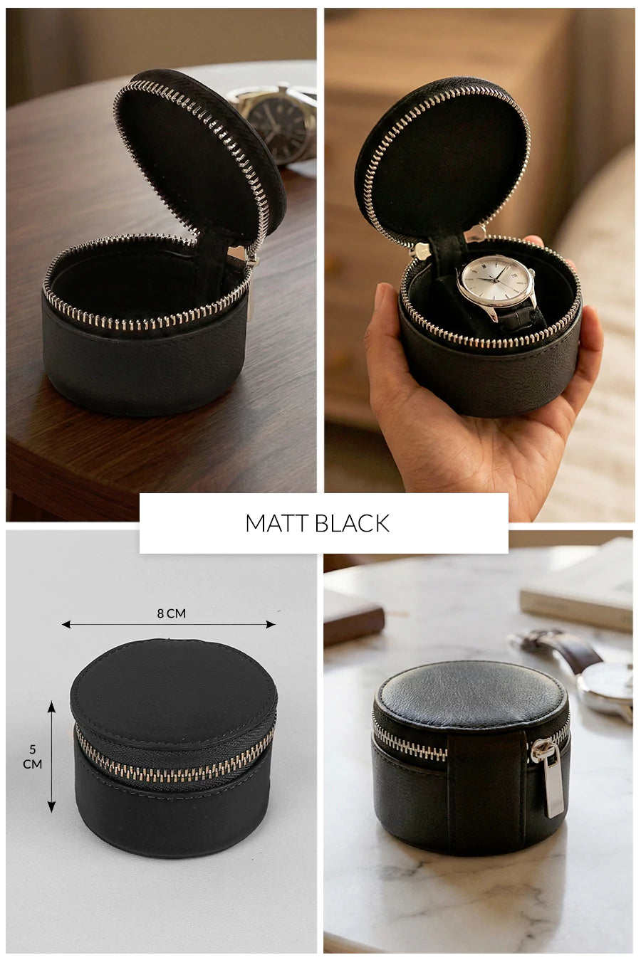 Rogate Small Vegan Leather Watch Case 🏆 #1 Bestseller | Loved by 1000+ Customers THE HOUSE OF GANGES