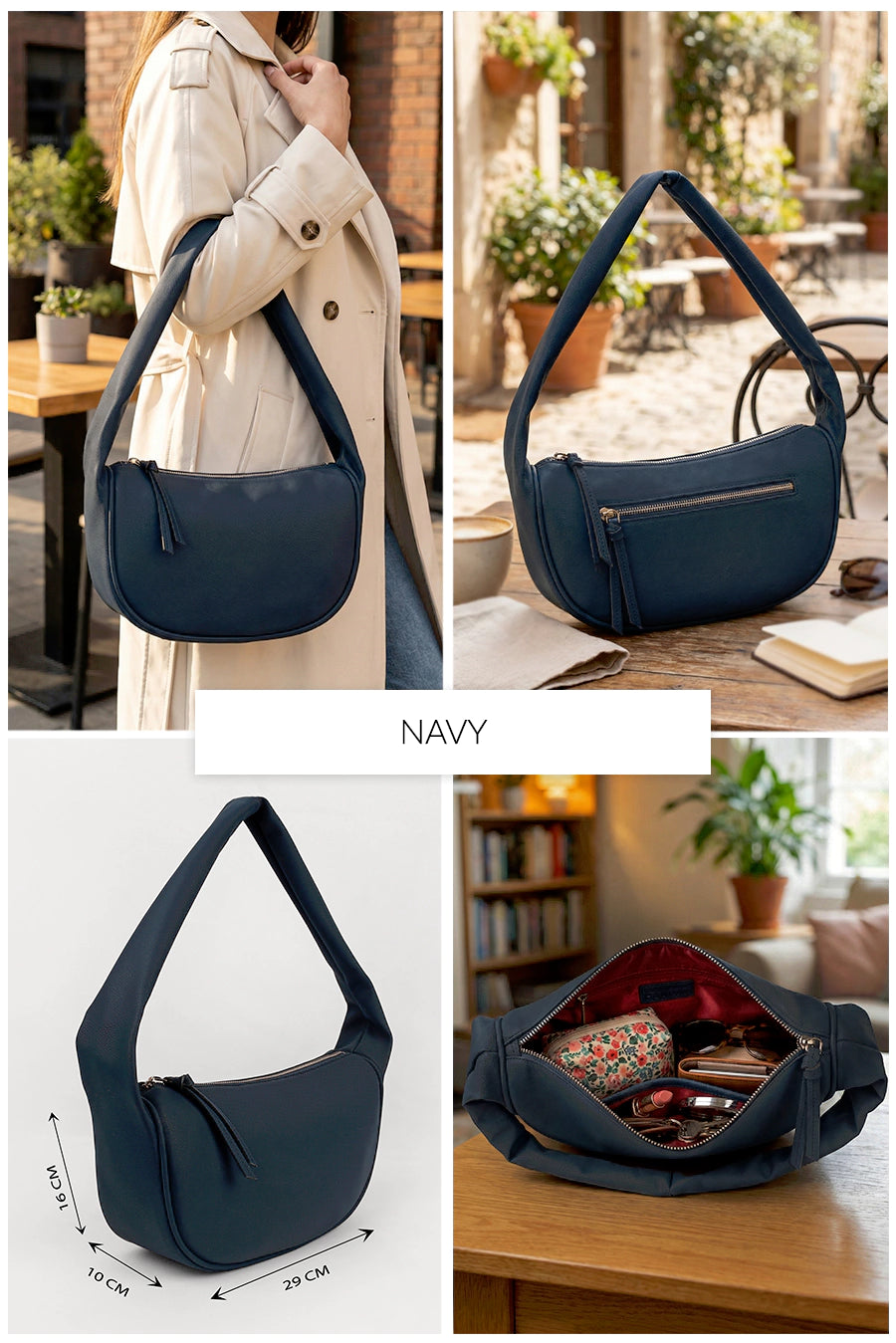 Cushy Vegan Leather Shoulder Bag THE HOUSE OF GANGES