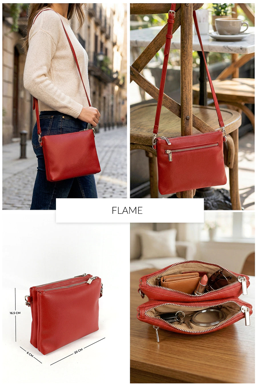 Dual Sling Vegan Leather Crossbody THE HOUSE OF GANGES