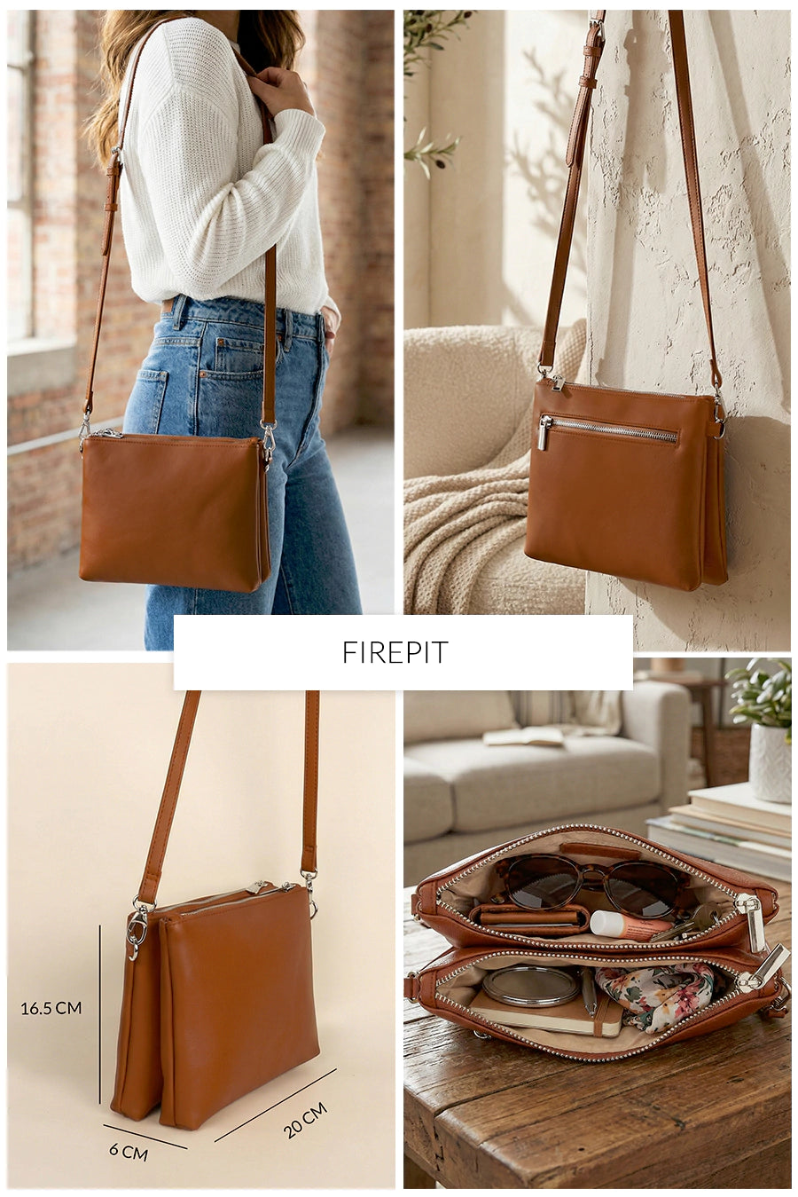 Dual Sling Vegan Leather Crossbody THE HOUSE OF GANGES