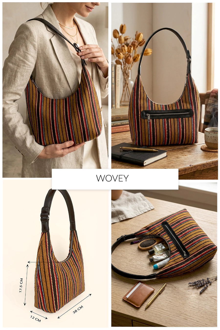Katie Medium Handloom Shoulder Bag