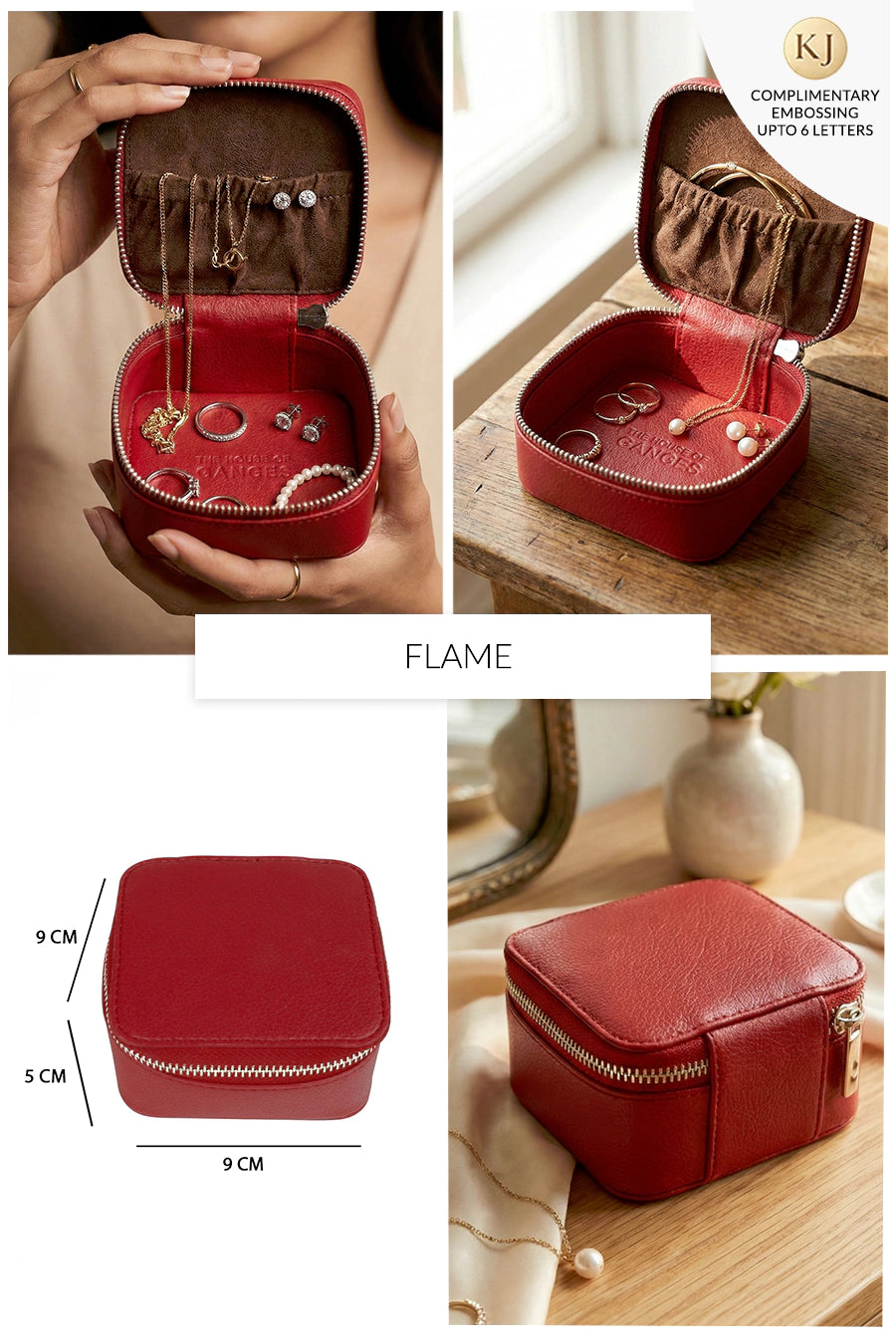 Vegan Leather Jewellery Case Square