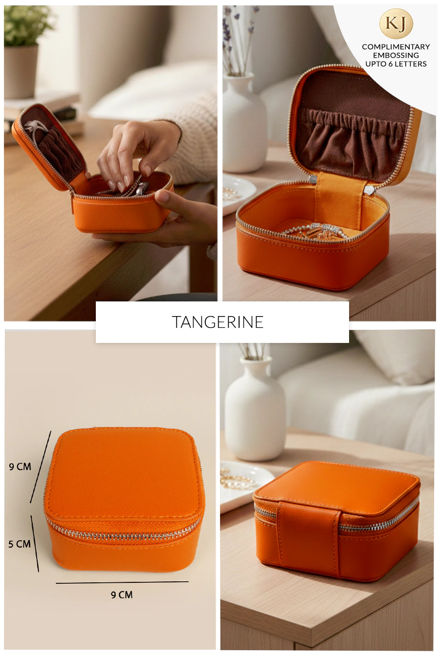 Vegan Leather Jewellery Case Square