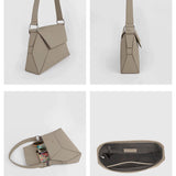 Hazel Women Shoulder Bag Vegan Leather Limestone Details