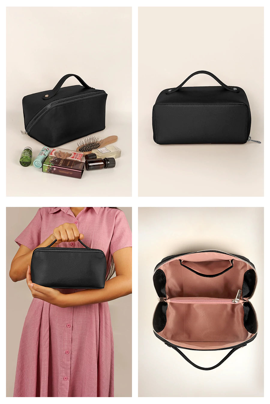 Emi Vegan Leather Toiletry Pouch THE HOUSE OF GANGES