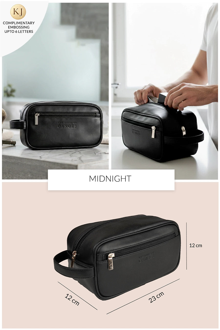 Hurst Vegan Leather Toiletry Bag THE HOUSE OF GANGES