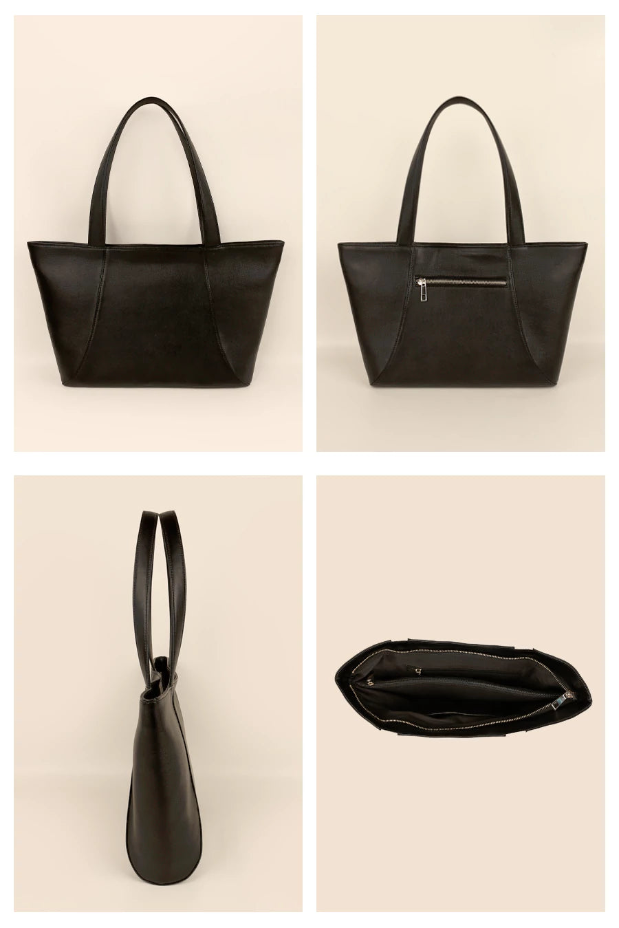 June Vegan Leather women tote bag Midnight detail