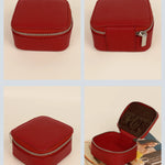 Vegan Square jewellery case ruby detail