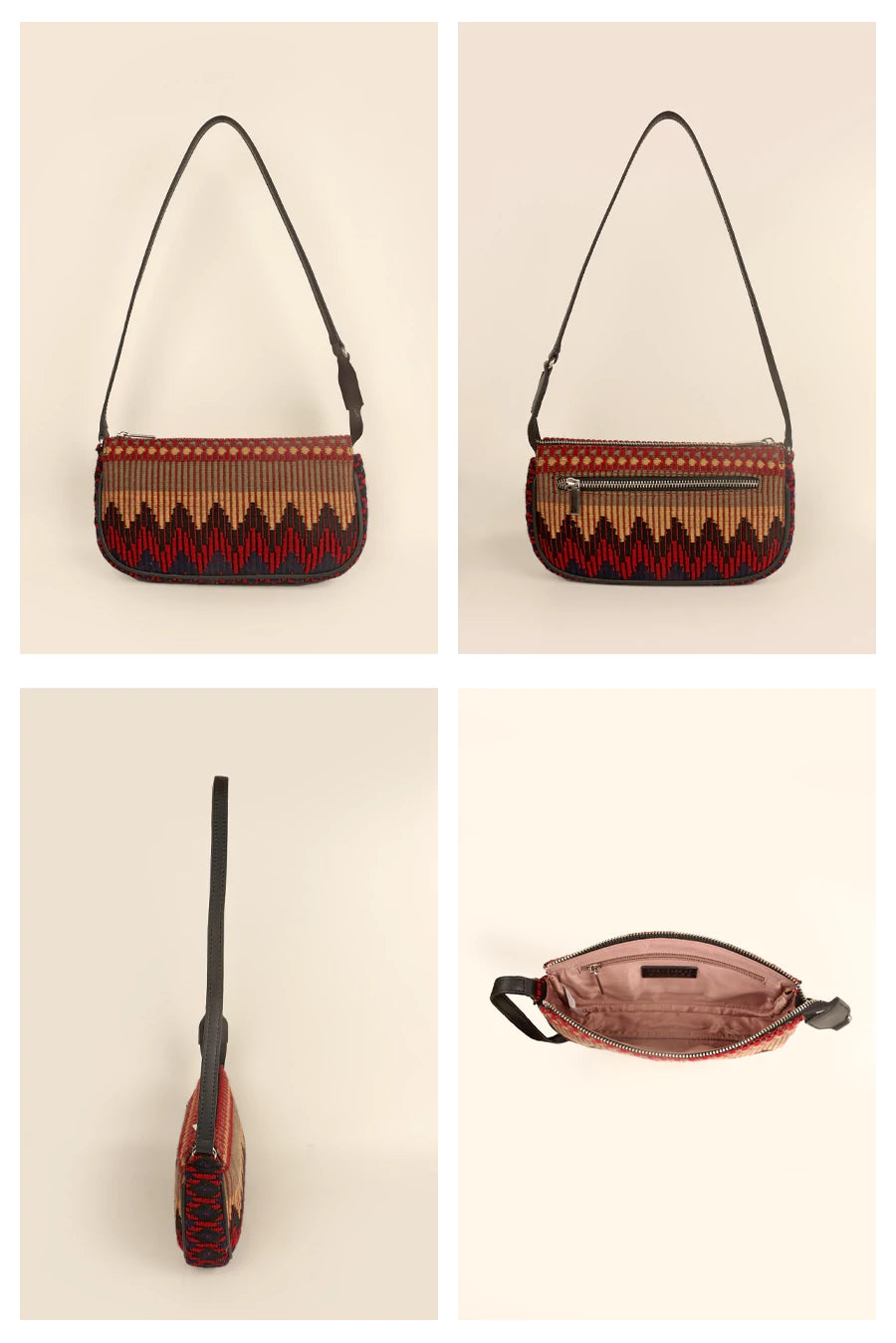Daily Sling Handloom Women Shoulder Bag Maroon Velvet Details