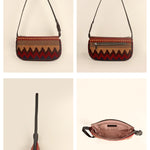 Daily Sling Handloom Women Shoulder Bag Maroon Velvet Details