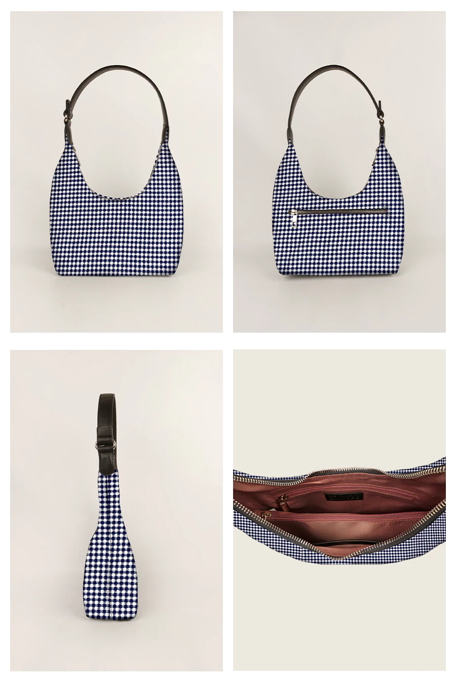 Katie Small Shoulder Bag Handloom Checkered Details