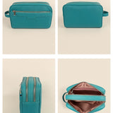 Travel Toiletry Pouch Vegan Leather Caribbean Details