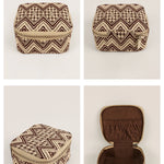 Handloom Jewellery / Watch Case Brown Chevron Details