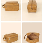 Hurst Vegan Leather Men Toiletry Bag Tortilla Details
