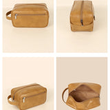 Hurst Vegan Leather Men Toiletry Bag Tortilla Details
