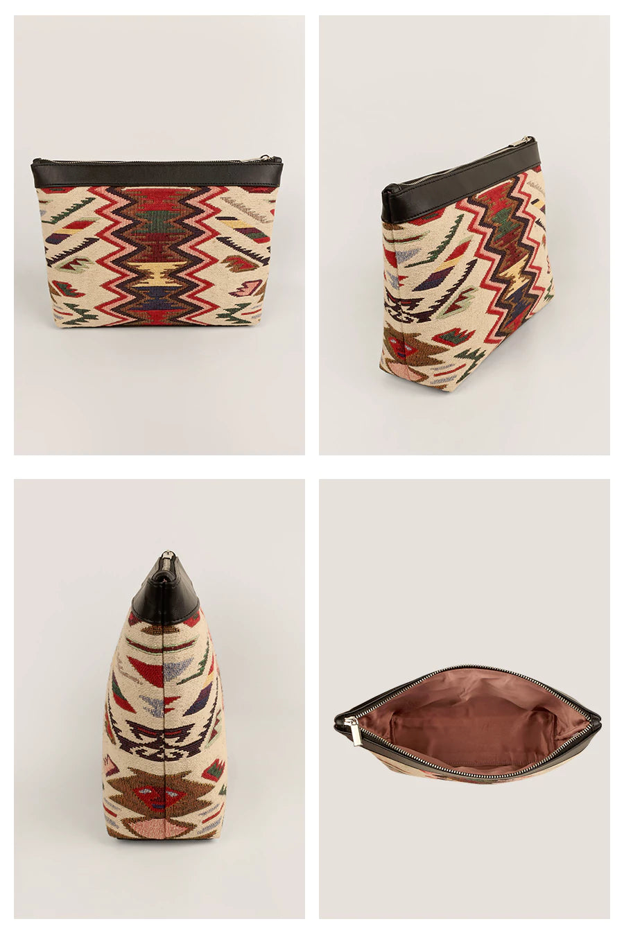 Slindon Medium Handloom Toiletry Pouch Cappuccino Details