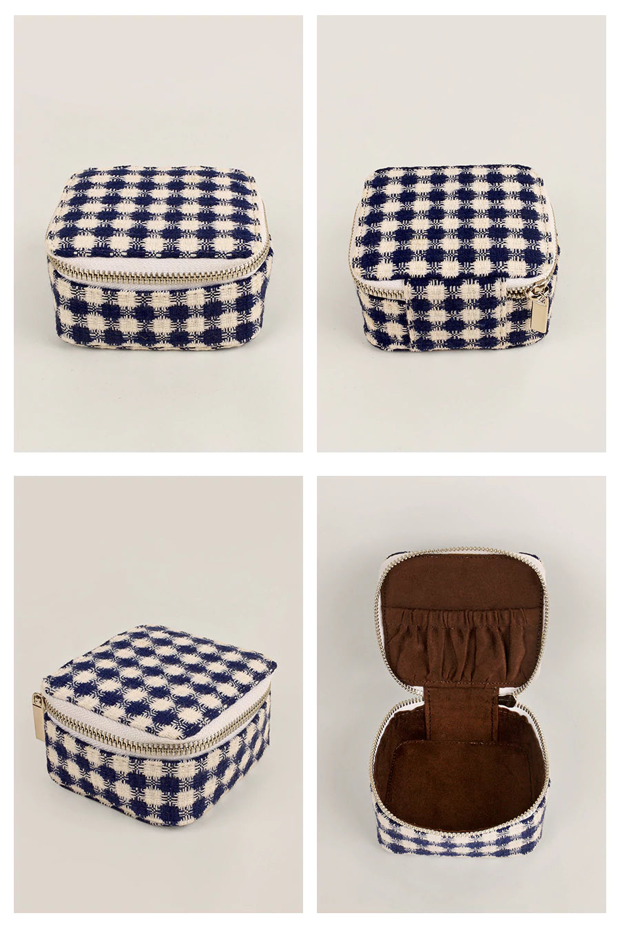 Handloom Jewellery / Watch Case Checkered Details