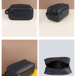 Hurst Vegan Leather Men Toiletry Bag Blue Details