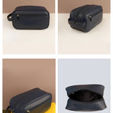 Hurst Vegan Leather Men Toiletry Bag Blue Details