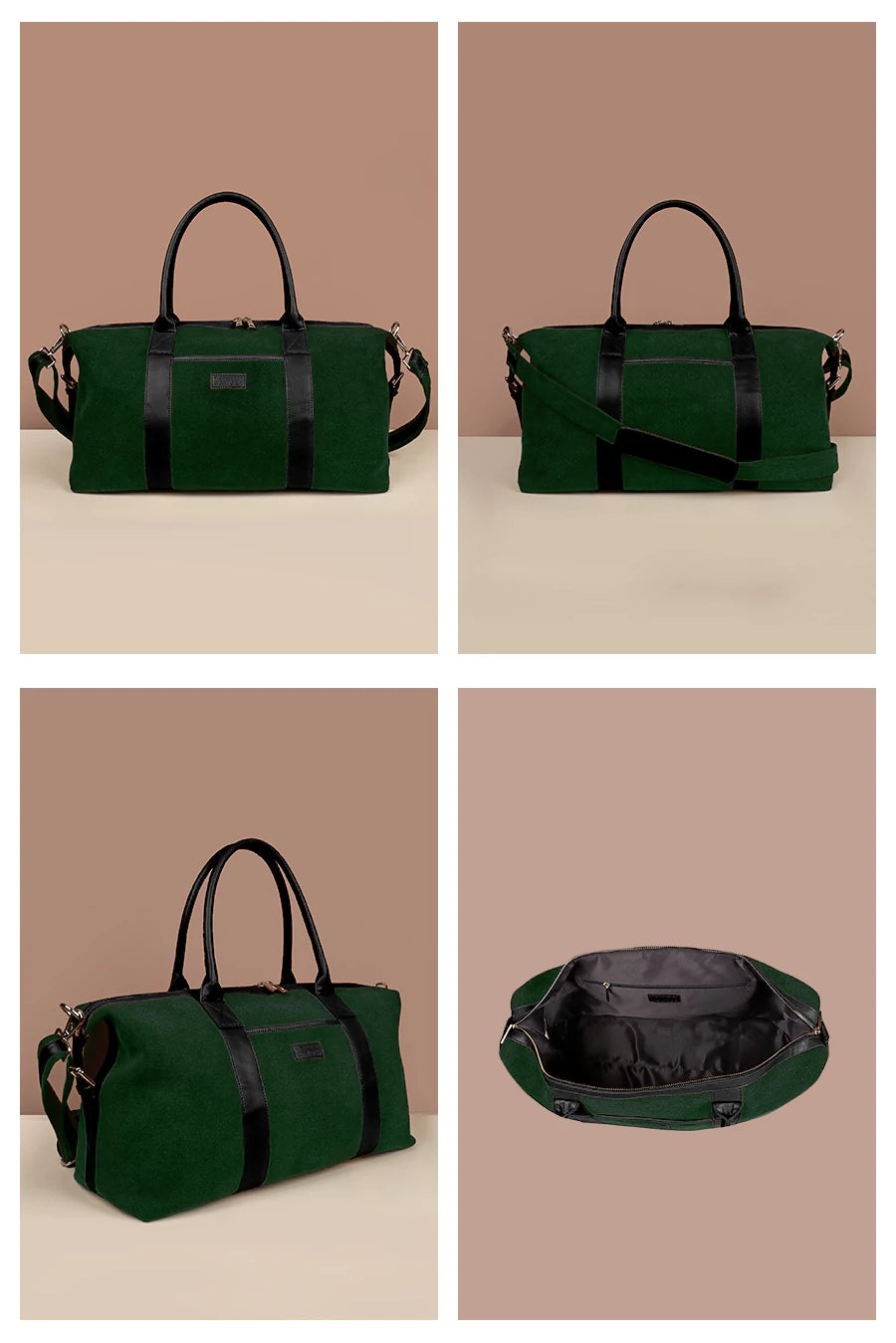 Soft Jute Joey Men Travel Duffle Bag Olive Details