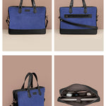 Soft Jute Ross Laptop Bag Royal Blue Details
