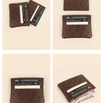 Archie Vegan Leather Cash & Card Pouch Ostrich Brown Details