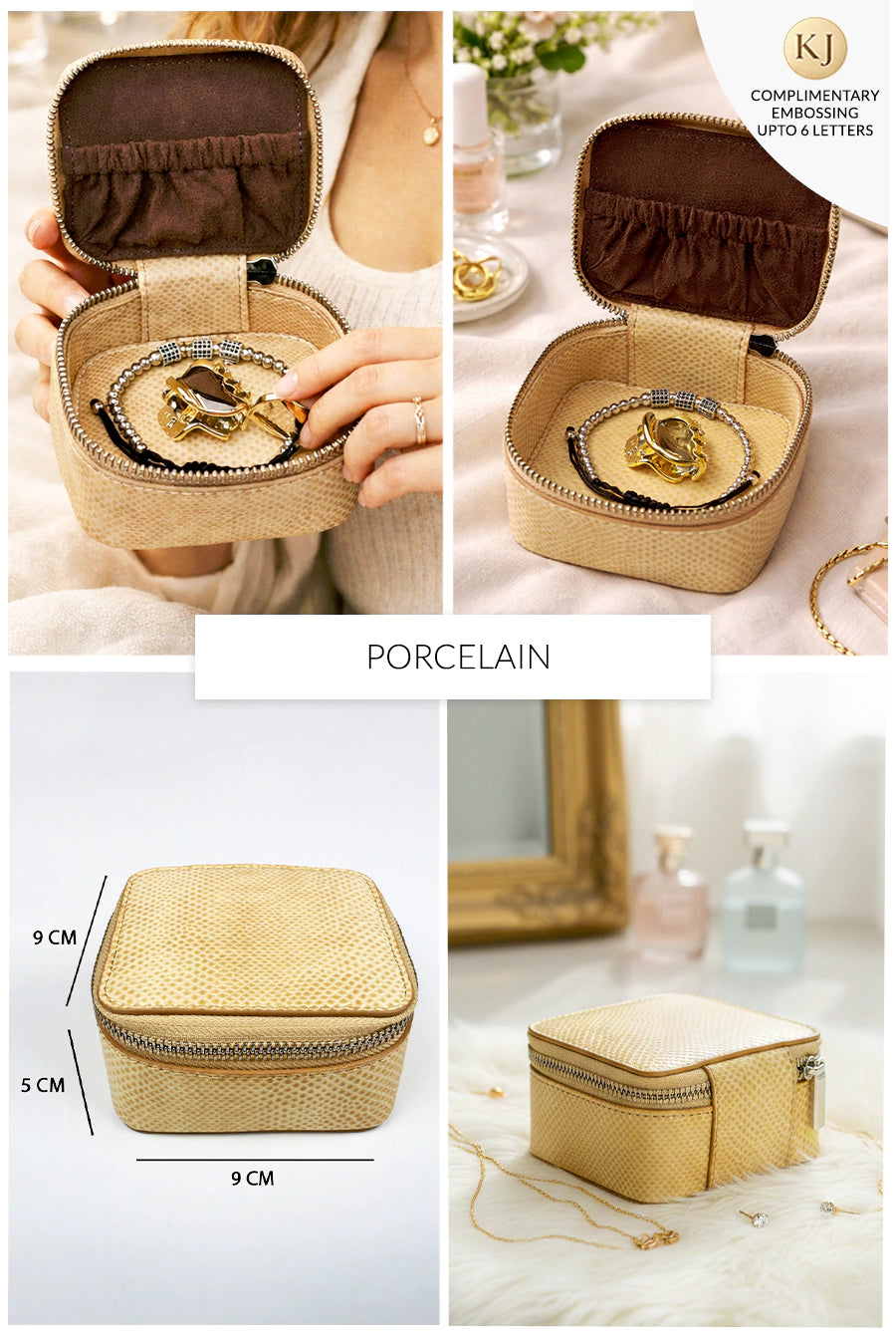 Vegan Leather Jewellery Case Square