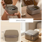 Vegan Leather Jewellery Case Square THE HOUSE OF GANGES