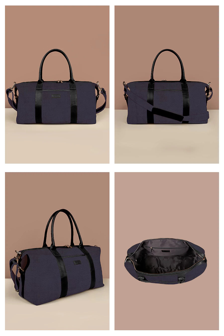 Soft Jute Women Luggage Bag Joey Lavender Details