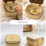 Vegan Leather Jewellery Case Square THE HOUSE OF GANGES